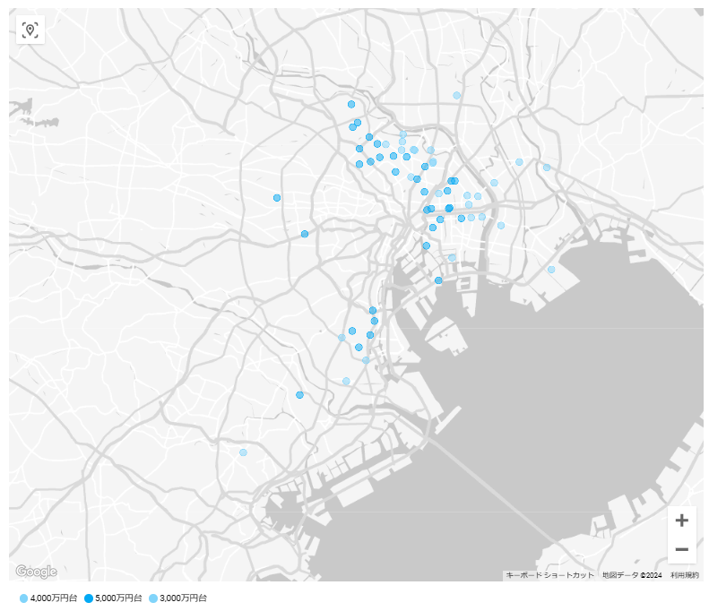 図4:東京駅まで30分未満、予算6000万円以下、60㎡