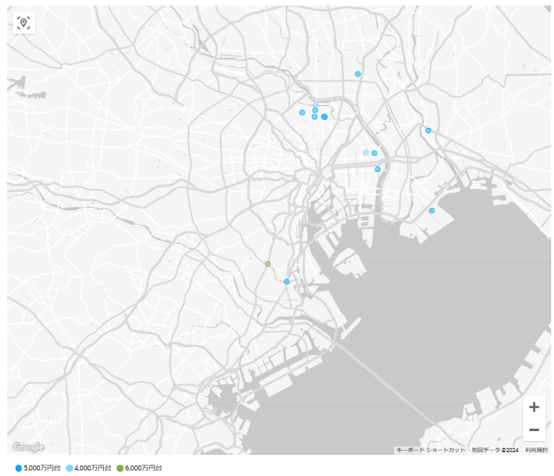 図5:東京駅まで30分未満、予算6000万円以下、80㎡